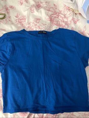 Fashion Nova Bold Cobalt Blue Crewneck Tee